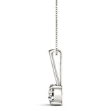 White gold Round Solitaire Diamond V-Bale Pendant 2