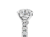 White gold Round Solitaire Diamond with Pavé Band and Four-Prong Setting_157