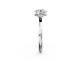 White gold Round Solitaire Engagement Ring with Cathedral Band and Four-Prong Setting_23