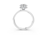 White gold Round Solitaire Engagement Ring with Cathedral Band and Four-Prong Setting_24