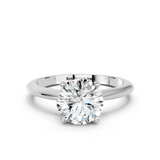Silver 1.04 Carat D VVS1 Round Diamond Solitaire Engagement Ring with Classic Band and Four-Prong Setting
