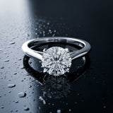White gold Round Solitaire Engagement Ring with Four-Prong Setting and Classic Band_15