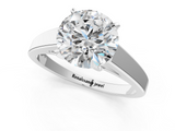 White gold Round Solitaire Engagement Ring with Four-Prong Setting and Tapered Band_24