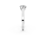 White gold Round Solitaire Engagement Ring with Four-Prong Setting and Tapered Band_25