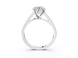 White gold Round Solitaire Engagement Ring with Four-Prong Setting and Tapered Band_26