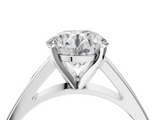 White gold Round Solitaire Engagement Ring with Four-Prong Setting and Tapered Band_27