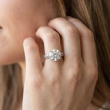 White gold Round Solitaire Engagement Ring with Scrollwork Band and Four-Prong Setting_14