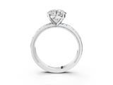 White gold Round Solitaire Engagement Ring with Scrollwork Band and Four-Prong Setting_149