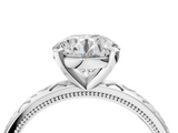 White gold Round Solitaire Engagement Ring with Scrollwork Band and Four-Prong Setting_154