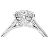 White gold Round Solitaire Engagement Ring with Six-Prong Setting and Classic Band