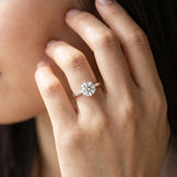 White gold Round Solitaire Engagement Ring with Six-Prong Setting and Tapered Band_26