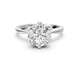 White gold Round Solitaire Engagement Ring with Six-Prong Setting and Tapered Band_74