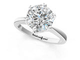 White gold Round Solitaire Engagement Ring with Six-Prong Setting and Tapered Band_75