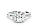 White gold Round Solitaire Engagement Ring with Tapered Band and Four-Prong Setting_21