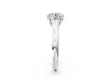 White gold Round Solitaire Engagement Ring with Tapered Band and Four-Prong Setting_23