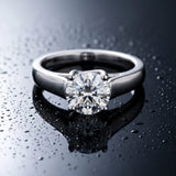 White gold Round Solitaire Engagement Ring with Tapered Band and Four-Prong Setting_36