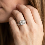 White gold Round Solitaire Filigree Engagement Ring with Halo and Prong Setting_14
