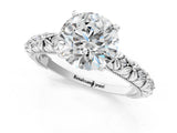 White gold Round Solitaire Floral Milgrain Engagement Ring_45