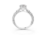 White gold Round Solitaire Floral Milgrain Engagement Ring_47