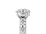 White gold Round Solitaire Floral Milgrain Engagement Ring_48