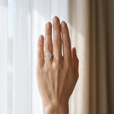 White gold Round Solitaire Heart Prong Engagement Ring with Tapered Band_18