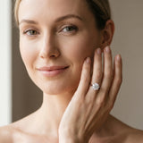 White gold Round Solitaire Heart Prong Engagement Ring with Tapered Band_19