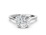 White gold Round Solitaire Heart Prong Engagement Ring with Tapered Band_72