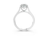 White gold Round Solitaire Heart Prong Engagement Ring with Tapered Band_75