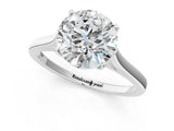 White gold Round Solitaire Heart Prong Engagement Ring with Tapered Band_75