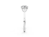 White gold Round Solitaire Heart Prong Engagement Ring with Tapered Band_76