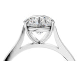 White gold Round Solitaire Heart Prong Engagement Ring with Tapered Band_78