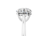 White gold Round Solitaire Heart Prong Engagement Ring with Tapered Band_79