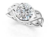 White gold Round Solitaire Intertwined Band Prong Setting Ring_15