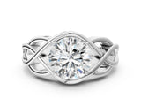 White gold Round Solitaire Intertwined Band Prong Setting Ring_26