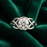 White gold Round Solitaire Intertwined Band Prong Setting Ring_28