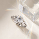 White gold Round Solitaire Leaf-Inspired Engagement Ring with Prong Setting_24