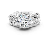 White gold Round Solitaire Leaf-Inspired Engagement Ring with Prong Setting_47
