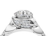 White gold Round Solitaire Leaf-Inspired Engagement Ring with Prong Setting_99