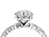 White gold Round Solitaire Marquise Side Stone Prong Setting Ring_74