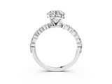 White gold Round Solitaire Marquise Side Stone Prong Setting Ring_75