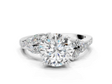 White gold Round Solitaire Marquise Twist Band with Six-Prong Setting_69