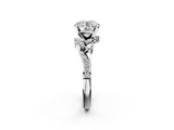 White gold Round Solitaire Marquise Twist Band with Six-Prong Setting_70
