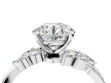 White gold Round Solitaire Marquise Twist Band with Six-Prong Setting_72