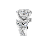 White gold Round Solitaire Marquise Twist Band with Six-Prong Setting_73