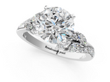 White gold Round Solitaire Marquise Twist Band with Six-Prong Setting_74