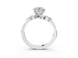 White gold Round Solitaire Marquise Twist Band with Six-Prong Setting_76