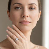 White gold Round Solitaire Milgrain Engraved Band with Four-Prong Setting_5