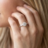 White gold Round Solitaire Milgrain Engraved Band with Four-Prong Setting_6