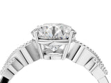 White gold Round Solitaire Milgrain Leaf Band with Prong Setting_15
