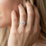 White gold Round Solitaire Pavé Band Prong Setting Ring_14